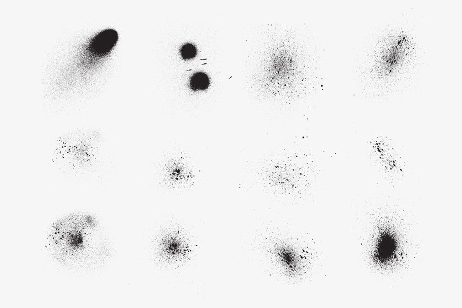 油墨飞溅斑点AI笔刷 Grunge Splatter Brushes插图(2)