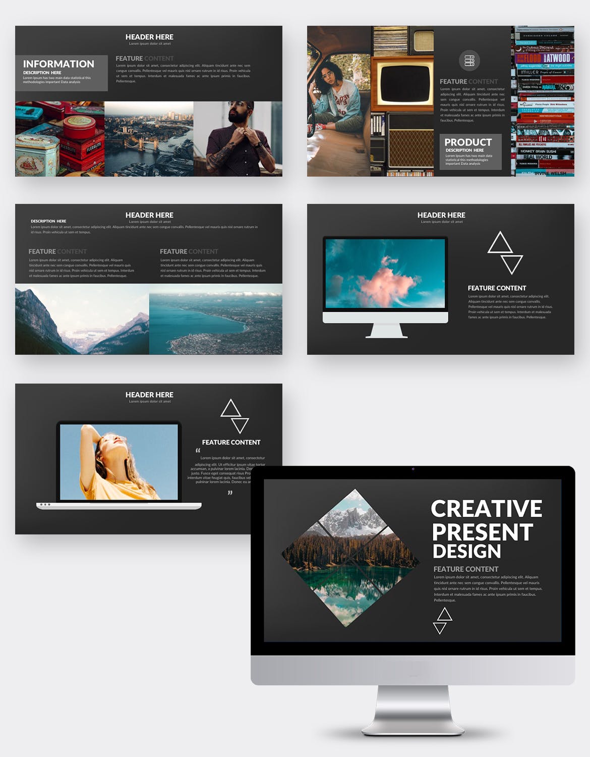 多图设计风格旅游/摄影行业适用的PPT模板 Kidak Powerpoint Template插图(9)