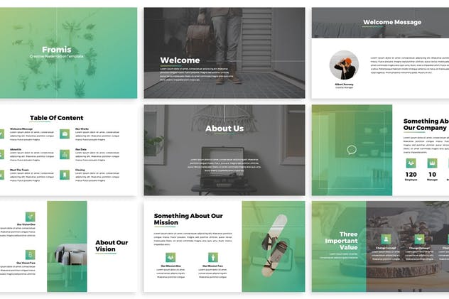 简约渐变色配色风格Keynote幻灯片模板 Fromis – Simply Gradient Keynote Template插图(1)