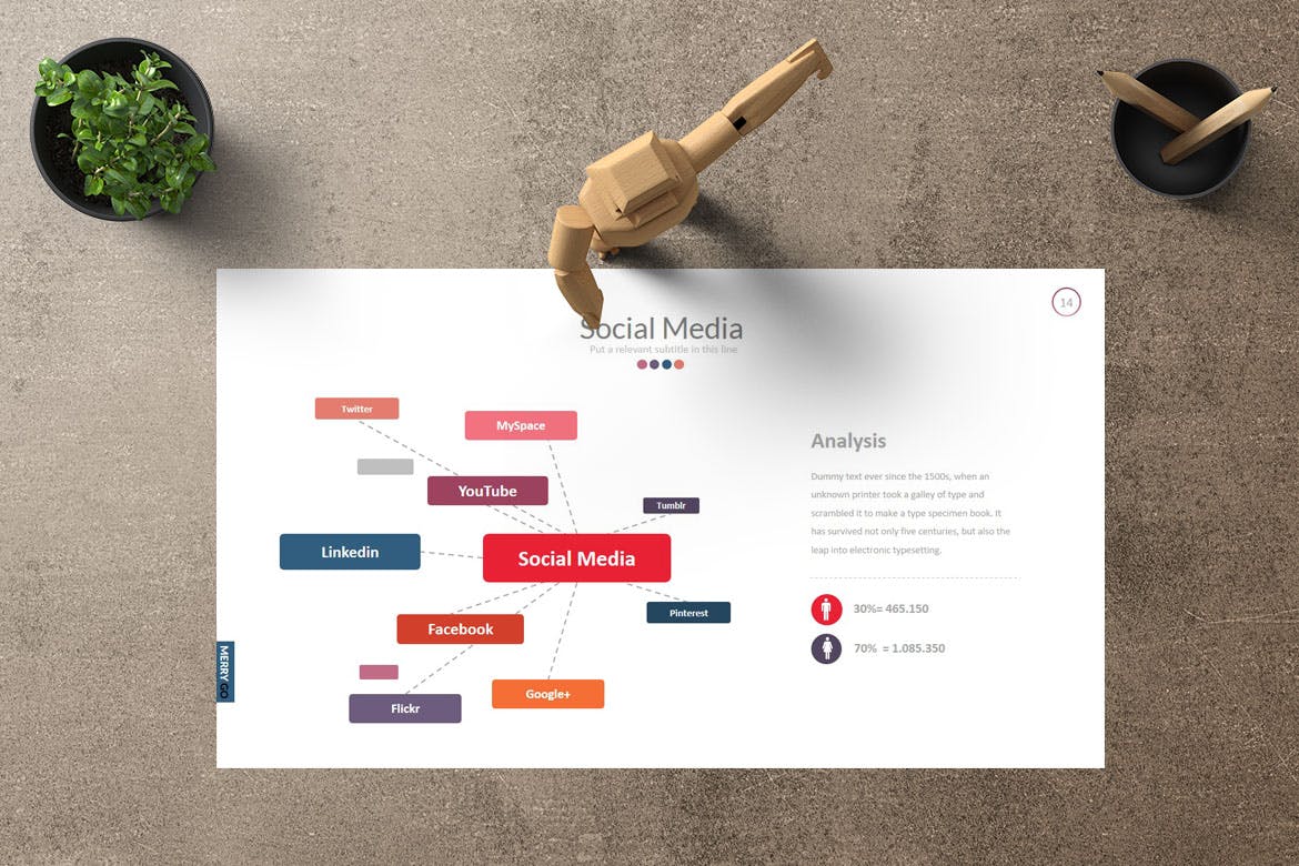 创意企业介绍企业宣传素材库精选PPT模板 MERRY GO Powerpoint插图(3)