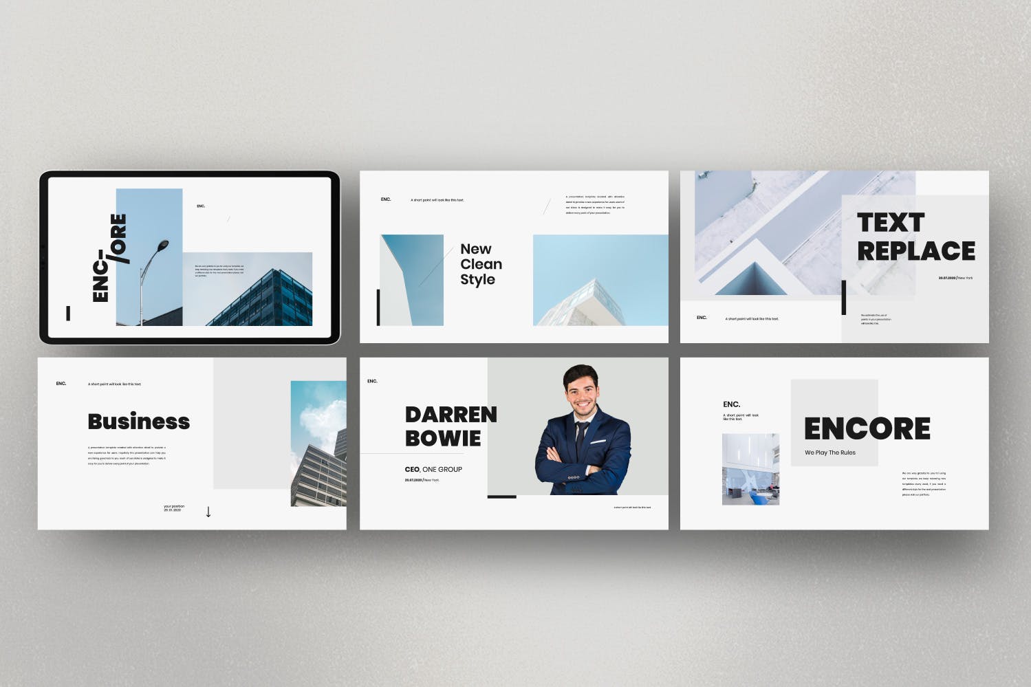 极简主义设计风格建筑设计商业服务素材库精选PPT模板 ENCORE – Minimal Business Powerpoint插图(2)
