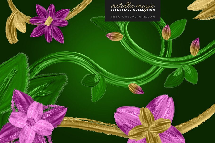 惊人美丽的金属油漆AI笔刷 Vectallic Magic Brush Revolution!插图(12)