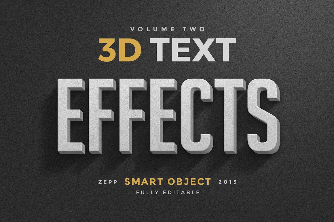 素材库下午茶：150款3D文字效果的PS图层样式 150 3D Text Effects for Photoshop–2.61 GB插图(29)