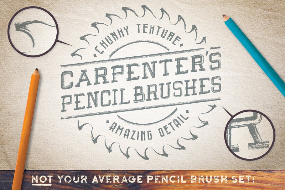 木匠铅笔笔画AI笔刷 Carpenter’s Pencil Brushes插图