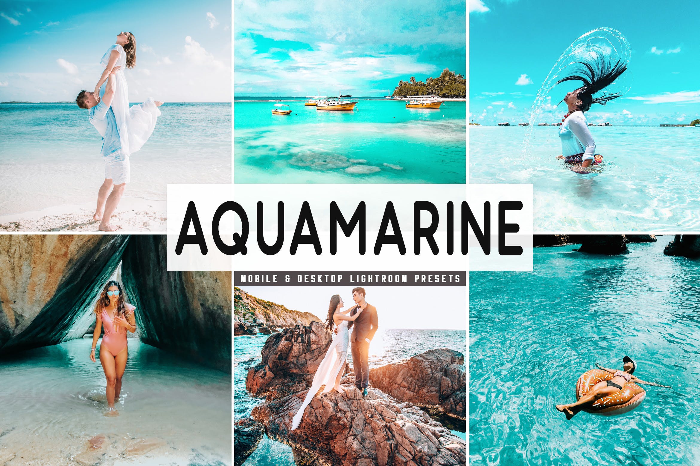 浅绿色&棕色色调照片处理素材库精选LR预设 Aquamarine Mobile & Desktop Lightroom Presets插图