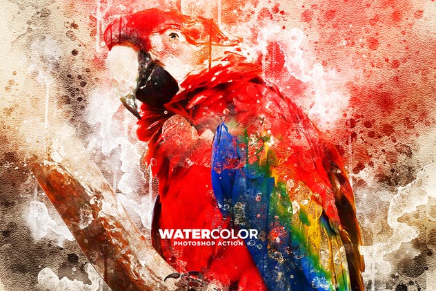 炫酷水彩油画质感照片处理效果PS动作 Watercolor Photoshop Action插图(7)