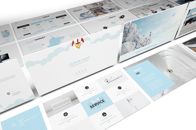 云计算&SEO信息技术服务业务介绍PPT模板 Hosting and SEO Powerpoint Template插图(5)