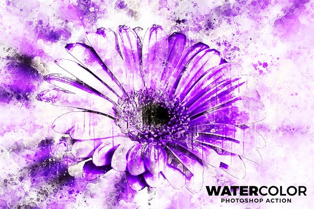 炫酷水彩油画质感照片处理效果PS动作 Watercolor Photoshop Action插图(1)