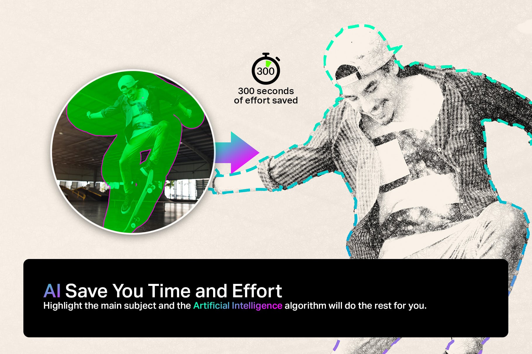 建筑素描艺术绘画效果一键生成PS动作 AI Scribble Art Photoshop Actions插图(2)