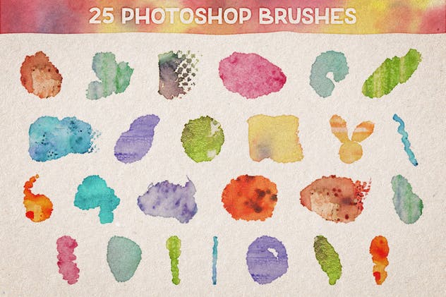 DIY水彩插画设计工具包v1（样式/PS笔刷/纹理） Watercolor Magic Volume 1插图(2)