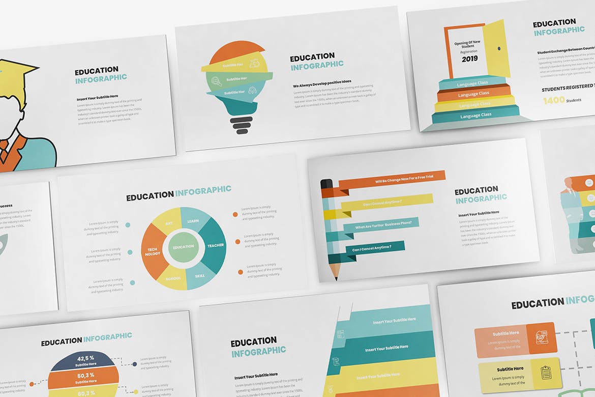 教育主题信息图表设计素材库精选Keynote模板模板 Education Infographic Keynote Template插图(6)