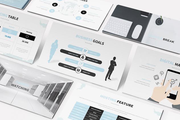 云计算&SEO信息技术服务业务介绍PPT模板 Hosting and SEO Powerpoint Template插图(7)