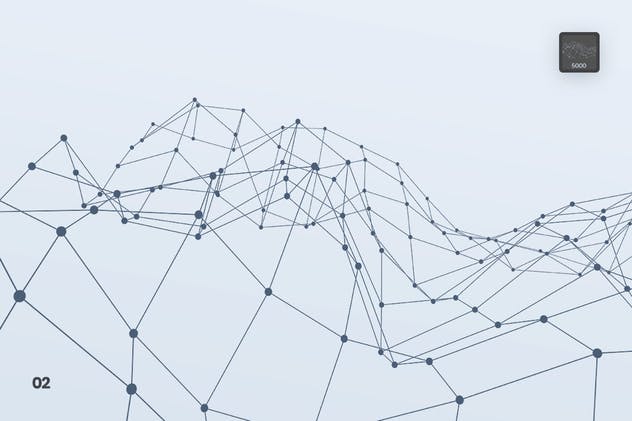 带连接线粒子抽象图形PS笔刷 Particles with Connected Lines Photoshop Brushes插图(2)