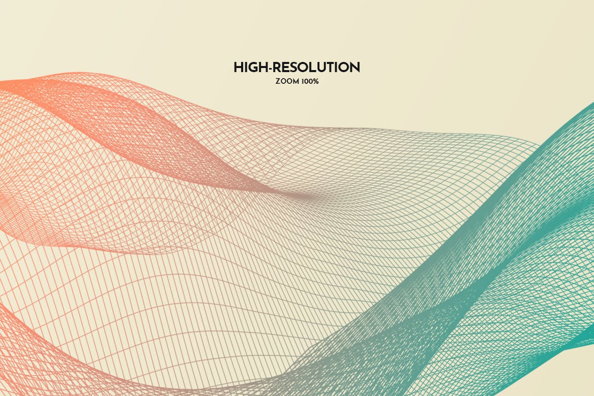 抽象数字网格波纹背景纹理PS笔刷 Digital Grid Waves Photoshop Brushes插图(2)