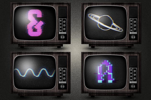 毛刺字体特效设计PSD模板 Photoshop Glitch Text Effects插图(7)