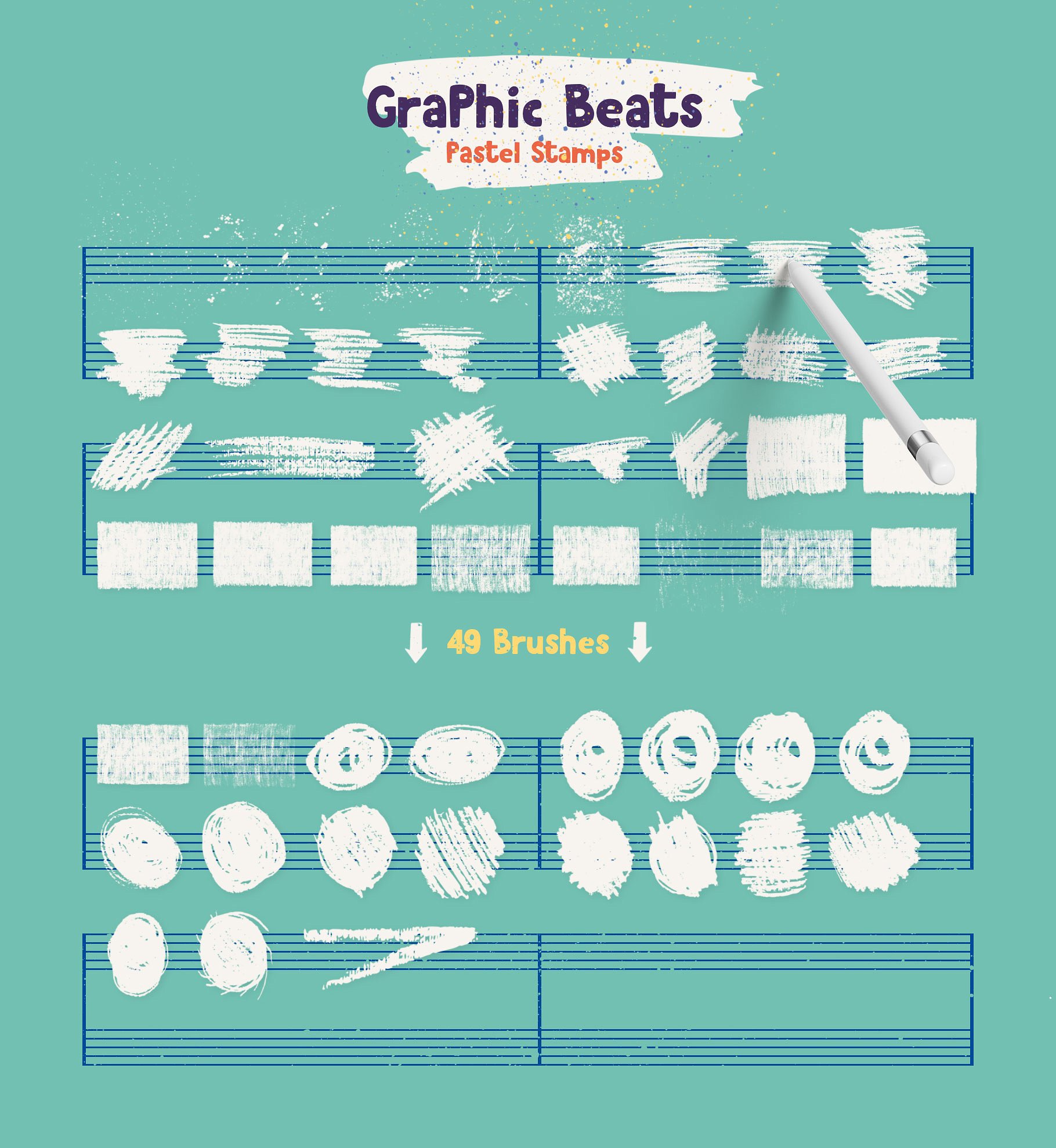 一大批艺术笔刷合辑下载 Graphic Beats Brushes for ProCreate [abr]插图(2)
