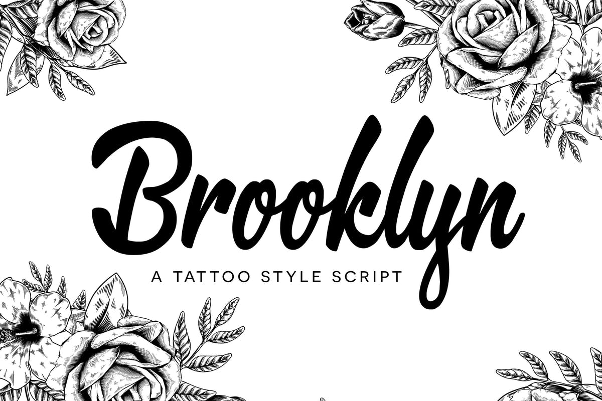 粗线条画笔手写英文字体 Brooklyn Script插图