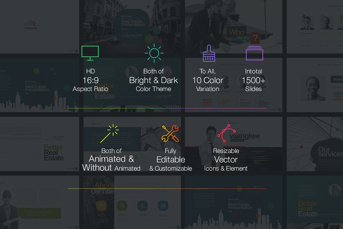 房地产/建筑主题演讲模版插图