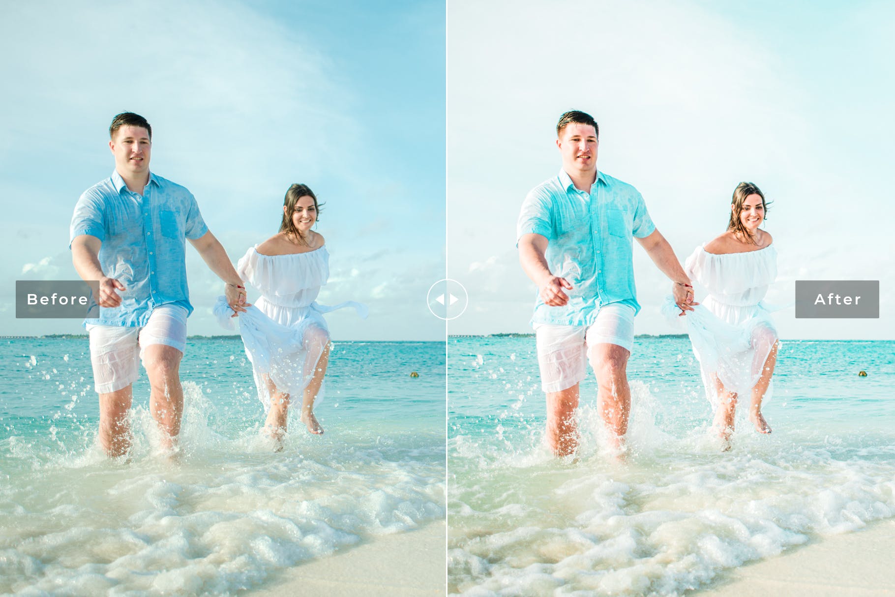 鲜艳色彩&蓝色调滤镜Lightroom预设 Cabana Beach Mobile & Desktop Lightroom Presets插图(1)