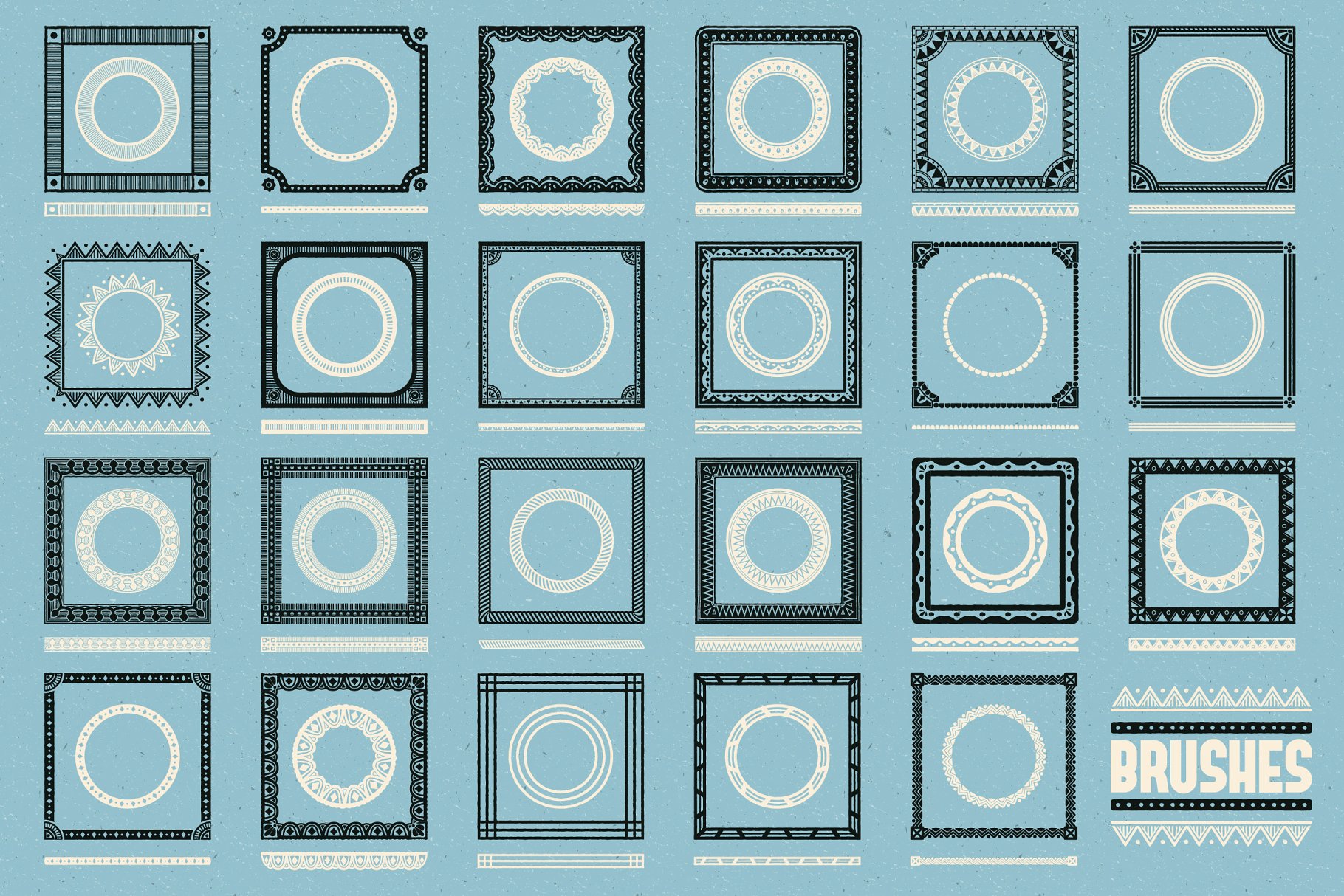 复古手绘装饰框AI笔刷 Le Decorateur Ornamental Brushes插图(5)