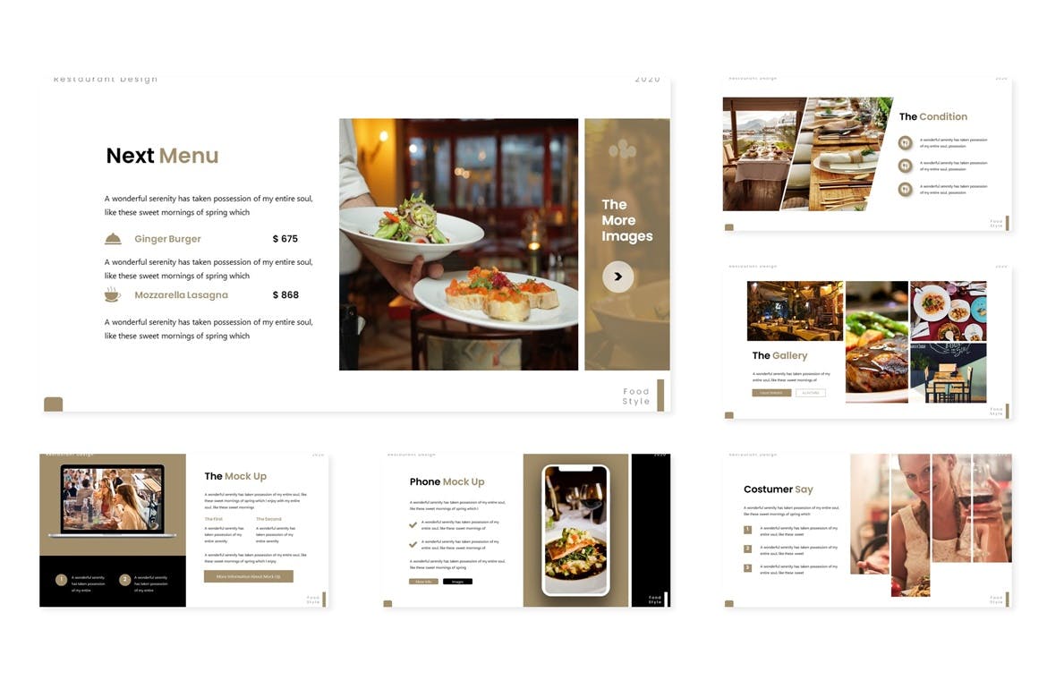 餐饮公司/业务介绍素材库精选Keynote模板模板 Our Resto – Keynote Template插图(3)
