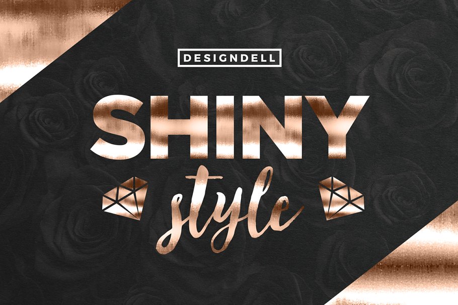 各种金属色图层样式 Foiled Photoshop Styles插图(1)