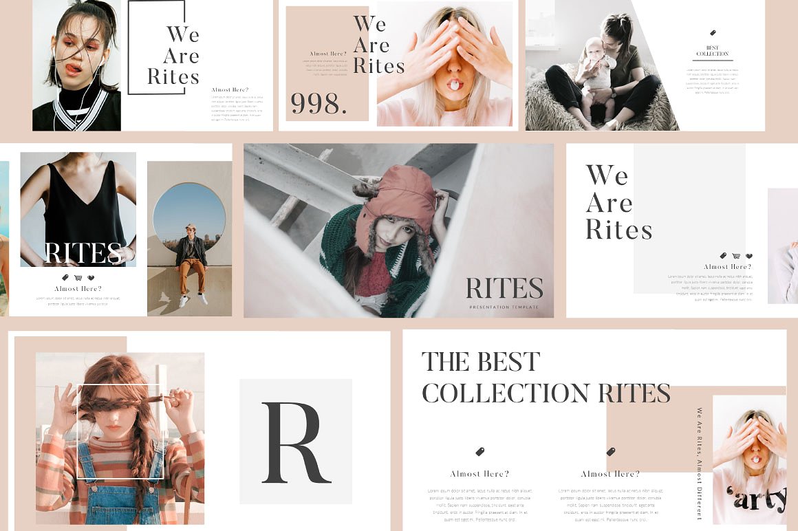 超现代和独特的谷歌幻灯片模板插图