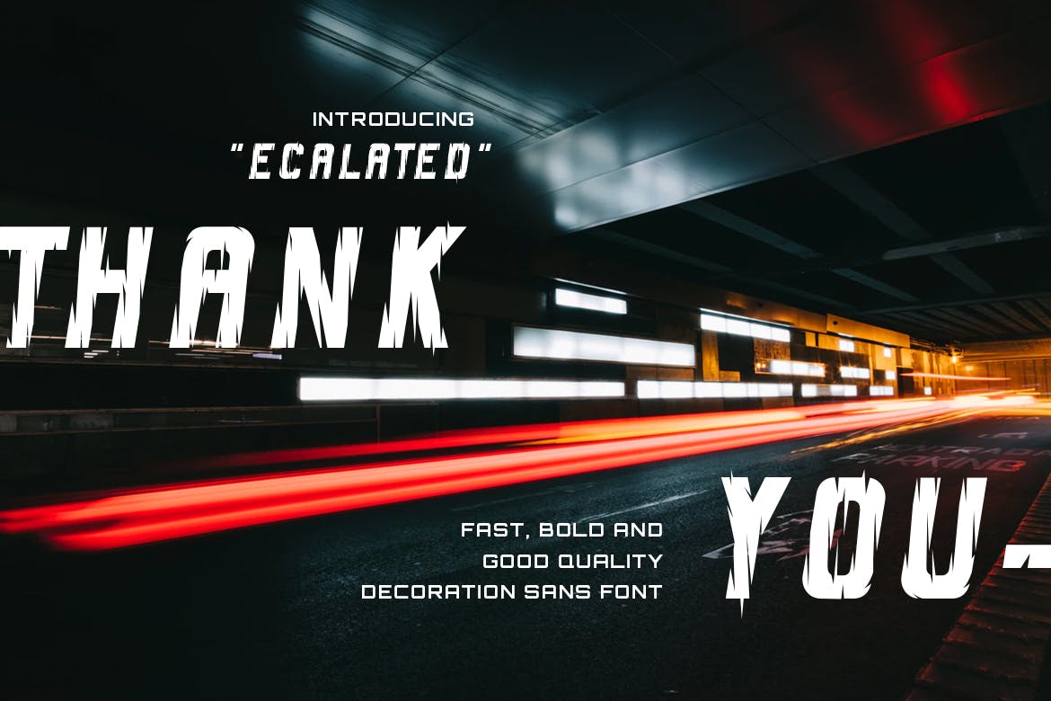 独特动感艺术风格英文无衬线字体素材库精选 Escalated – Fast Motorsport Racing Font插图(7)