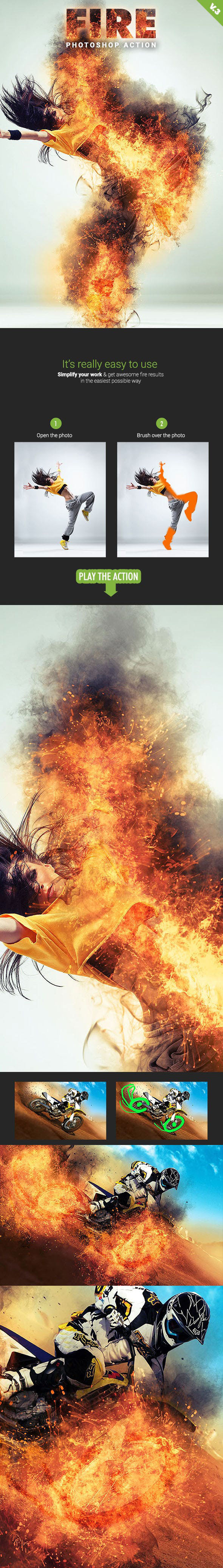 酷炫火焰着火特效的PS动作 Fire Photoshop Action V.3 [atn]插图
