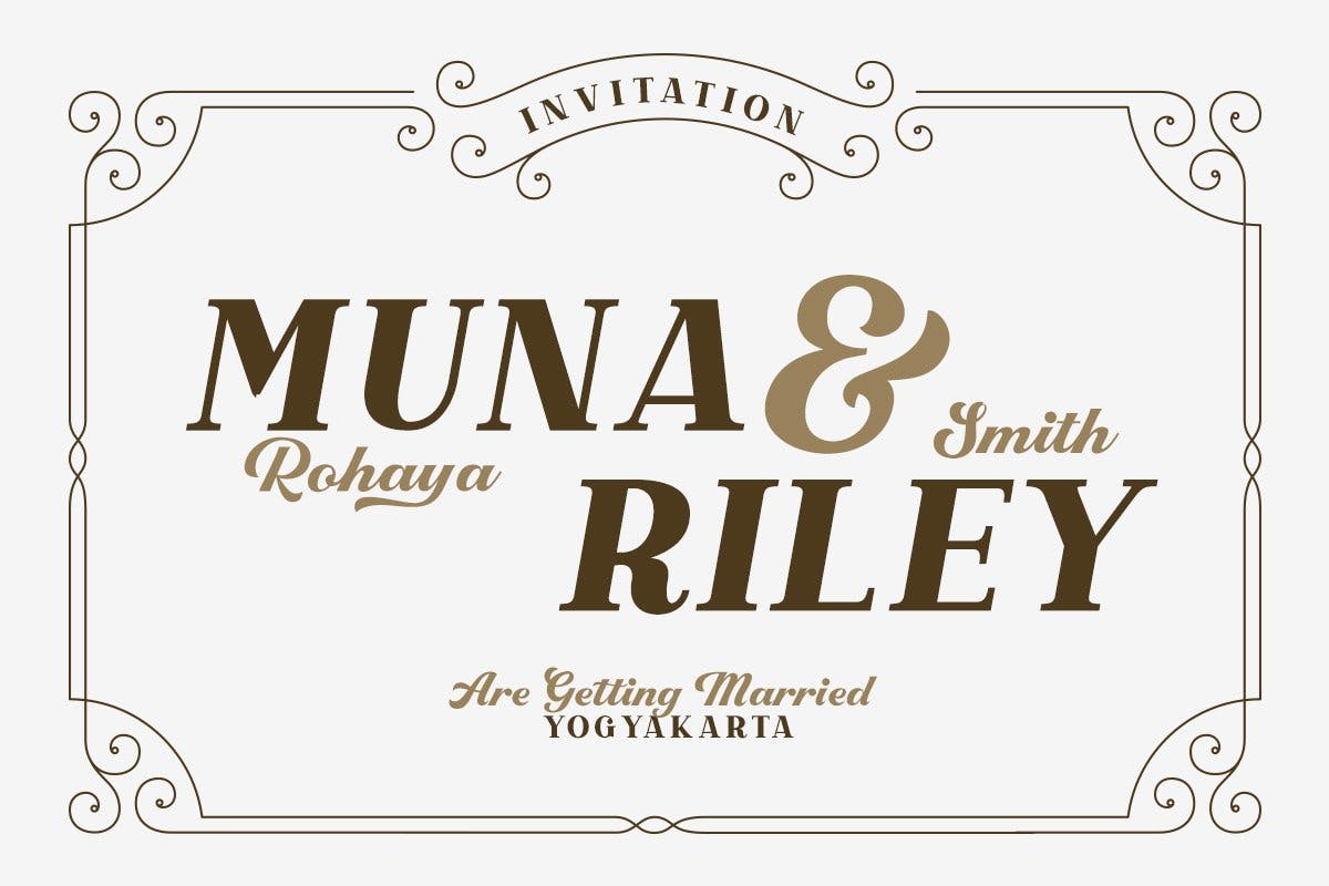 高端品牌设计手写风格/衬线二重奏字体素材库精选 Righton – Script & Serif Font Duo插图(4)