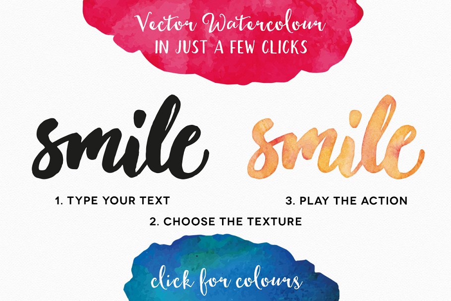 矢量水彩效果PS图层样式动作 AquaType – Vector Watercolor Effects插图(2)