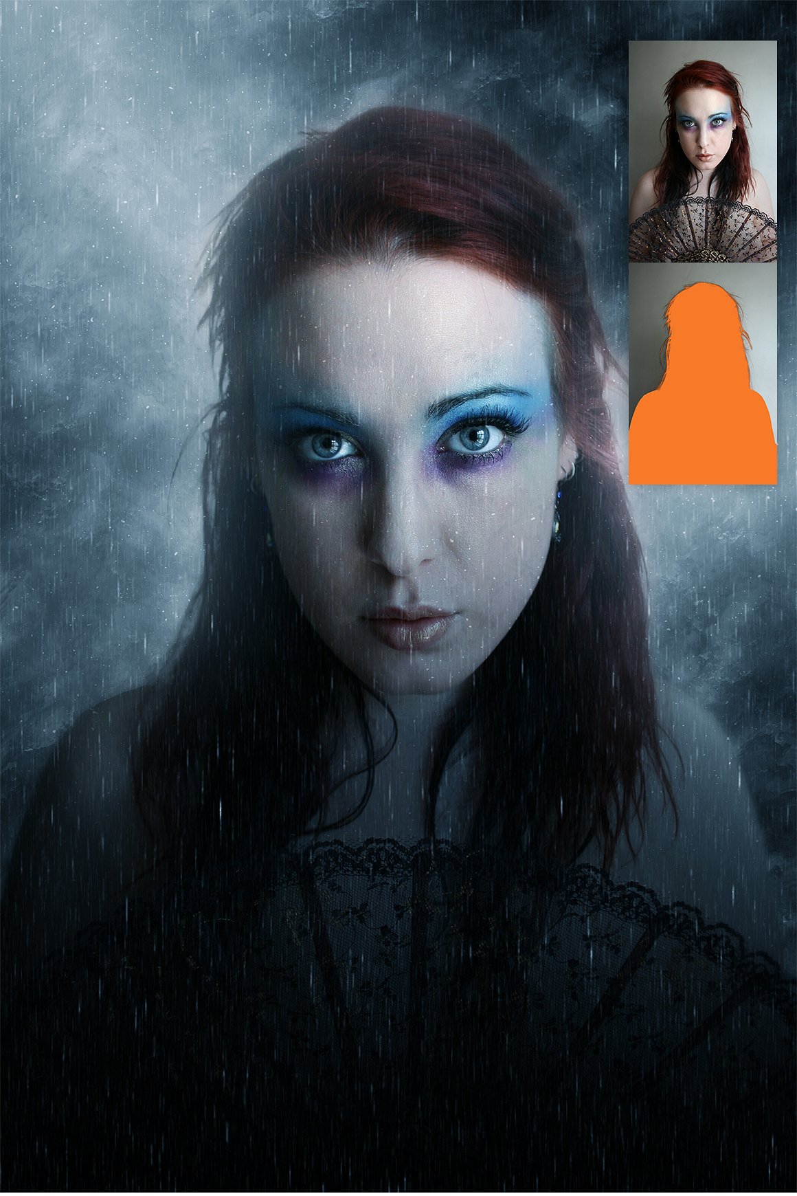 逼真的下雨特效PS动作 Rain Photoshop Action插图(3)