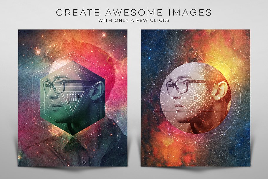 复古嬉皮文化艺术模板 Vintage Hipster Art Templates Bundle插图(7)