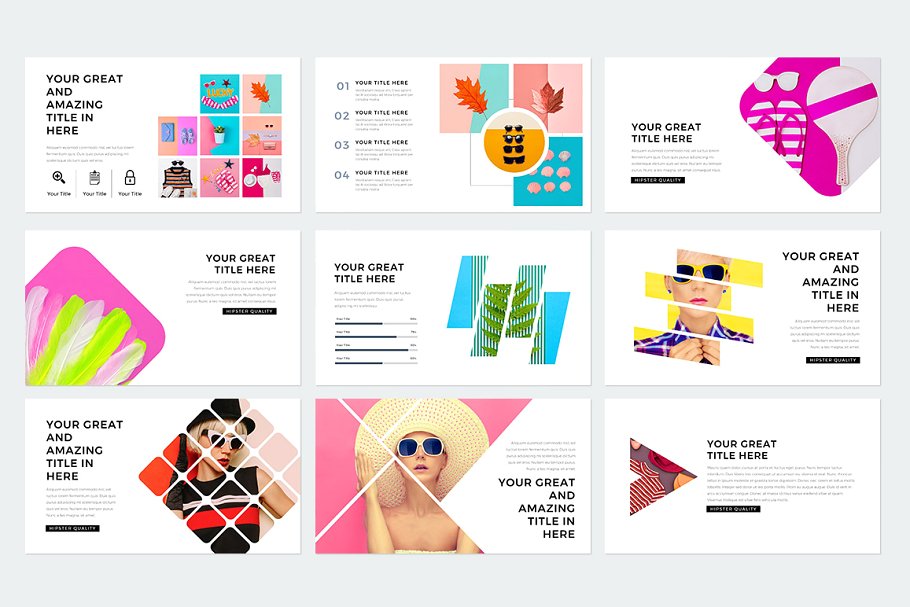 多用途现代时尚潮人元素幻灯片模板 Modern Powerpoint插图(31)