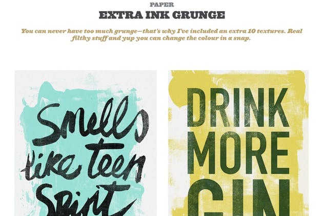 怀旧凸版墨水印刷风格纹理PS图层样式 Rock and Roller Letterpress Kit插图(12)