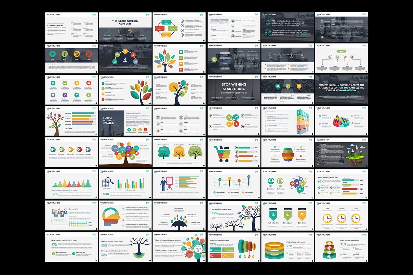 时尚简约商务大数据keynote幻灯片演示模板（key）插图(7)