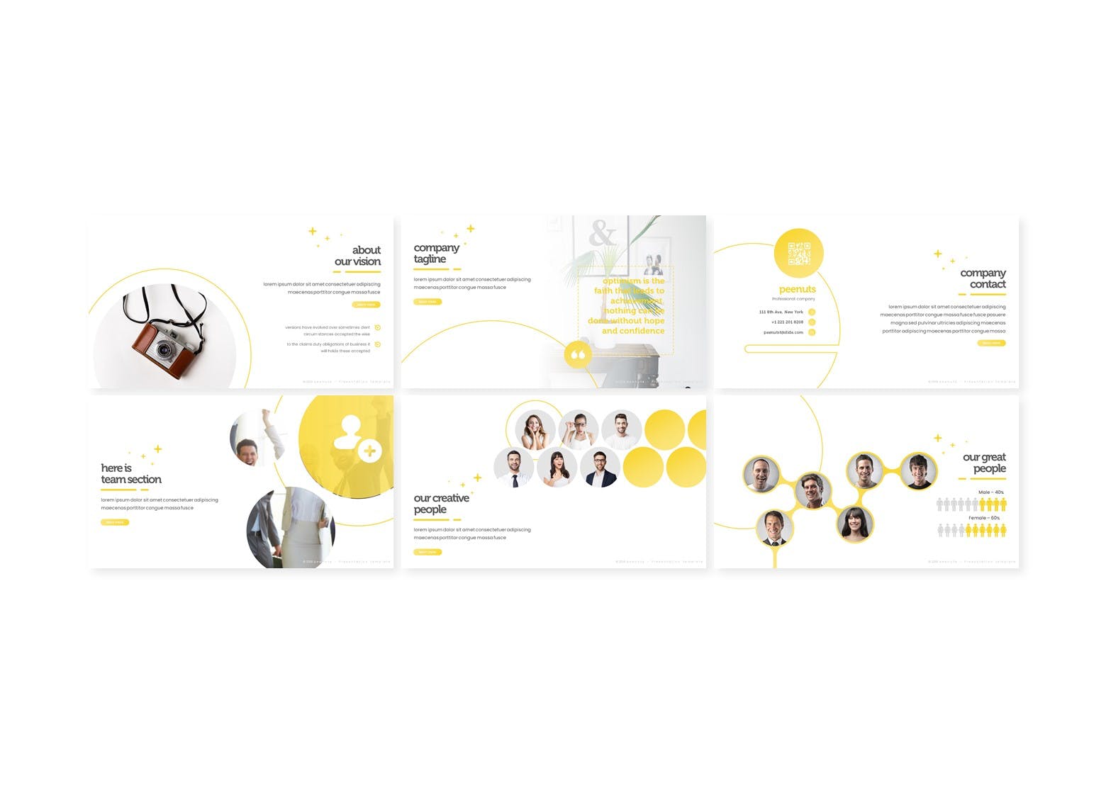 企业推介企业宣传PPT设计模板 Peenuts – Powerpoint Template插图(2)