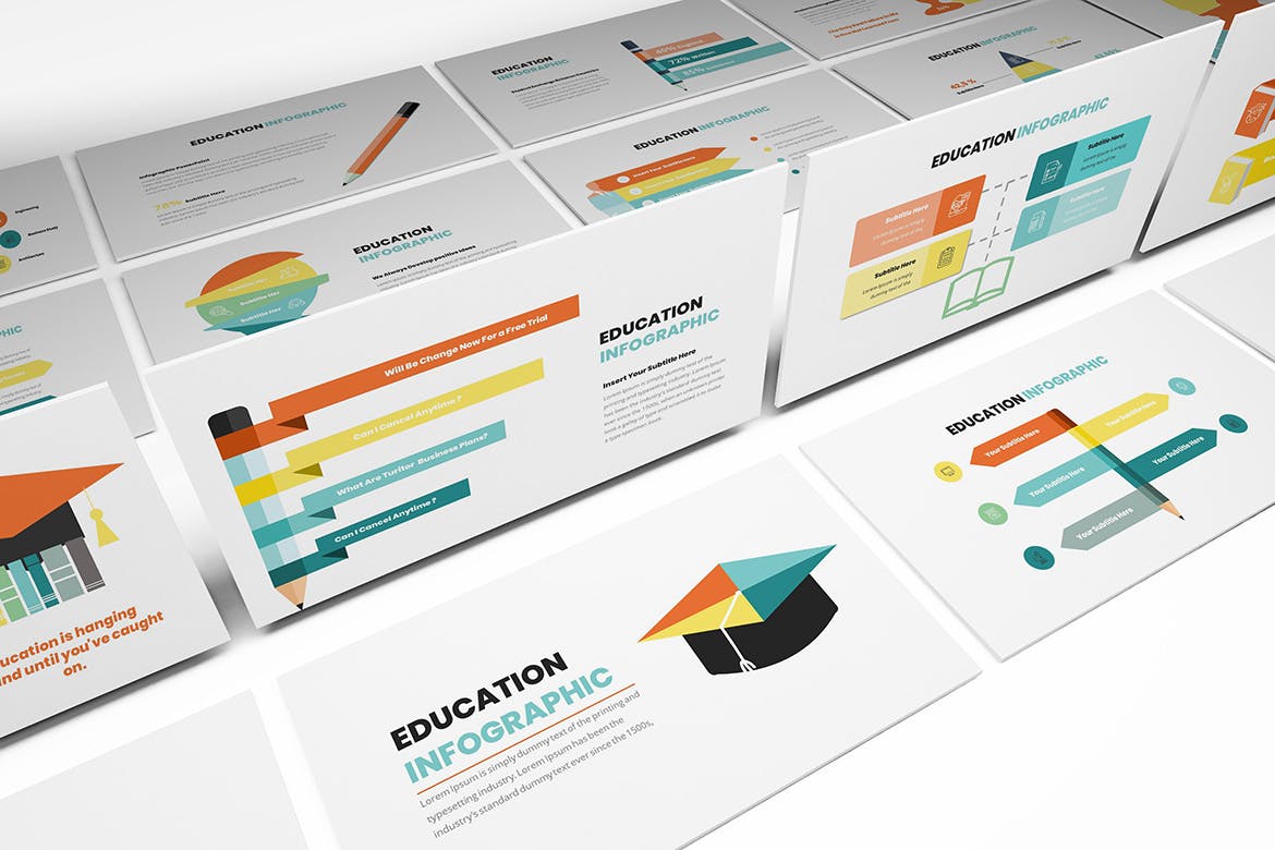 教育主题信息图表风格素材库精选PPT模板 Education Infographic Powerpoint Template插图(2)