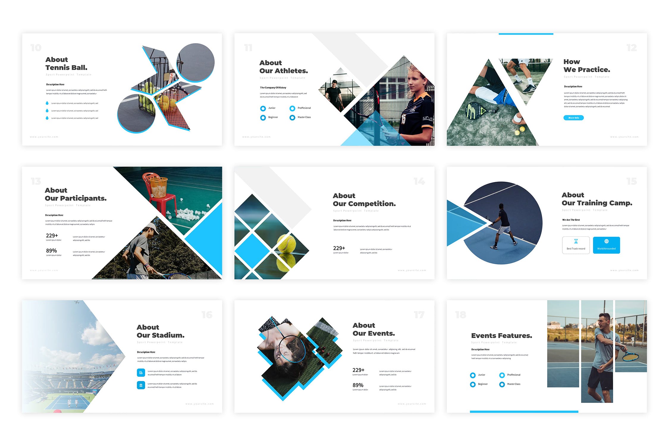 体育培训课程/机构介绍谷歌幻灯片设计模板 Tennice Google Slides Template插图(2)