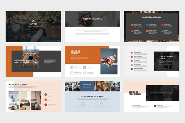浪漫婚礼庆典策划Google Slides幻灯片模板 Ruvina : Wedding Ceremony Planner Google Slides插图(1)