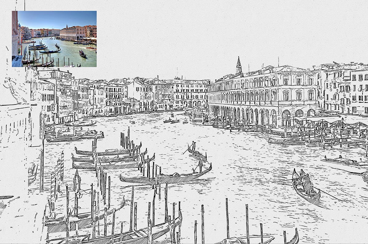 钢笔素描艺术效果PS插件 Pen Sketch Photoshop Plugin插图(2)