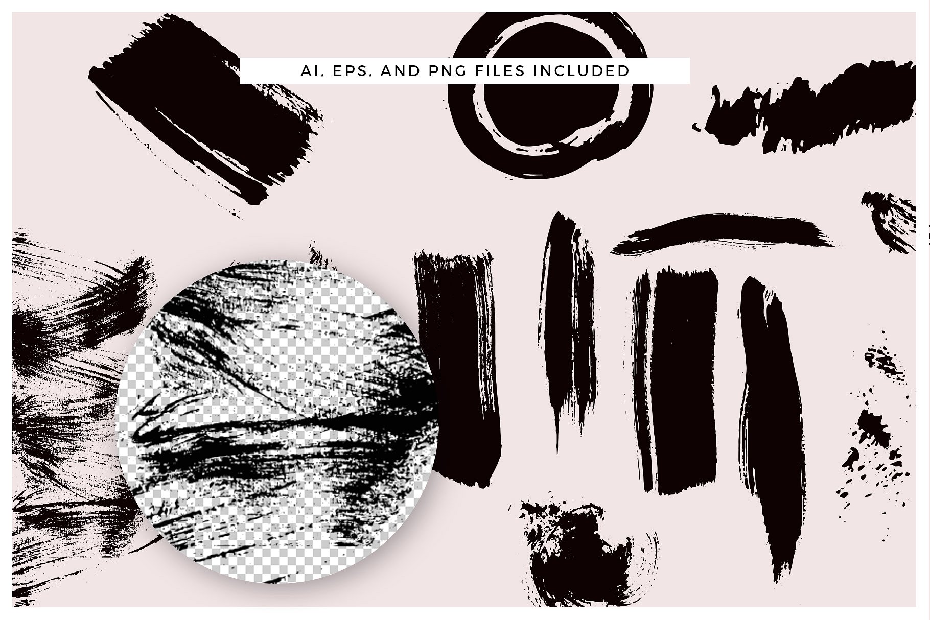 漆刷笔触PS笔刷 Inky Brush Strokes插图(13)