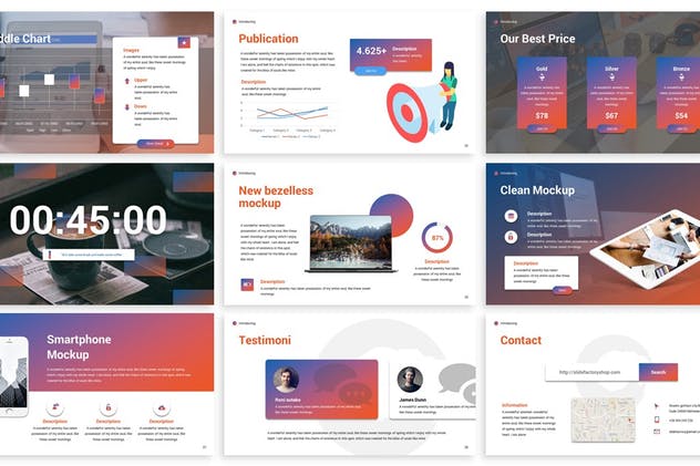 双色调多行业适用的企业PPT幻灯片设计模板 Cahaya –  Duotone Powerpoint Template插图(3)