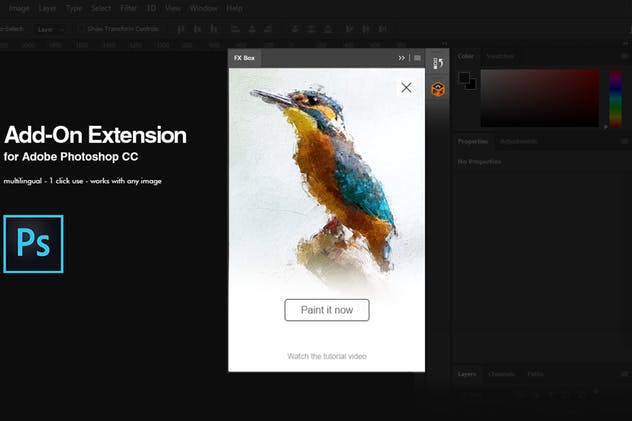 逼真抽象油画一键生成PS动作 Real Paint FX Photoshop Add-On Extension插图(1)