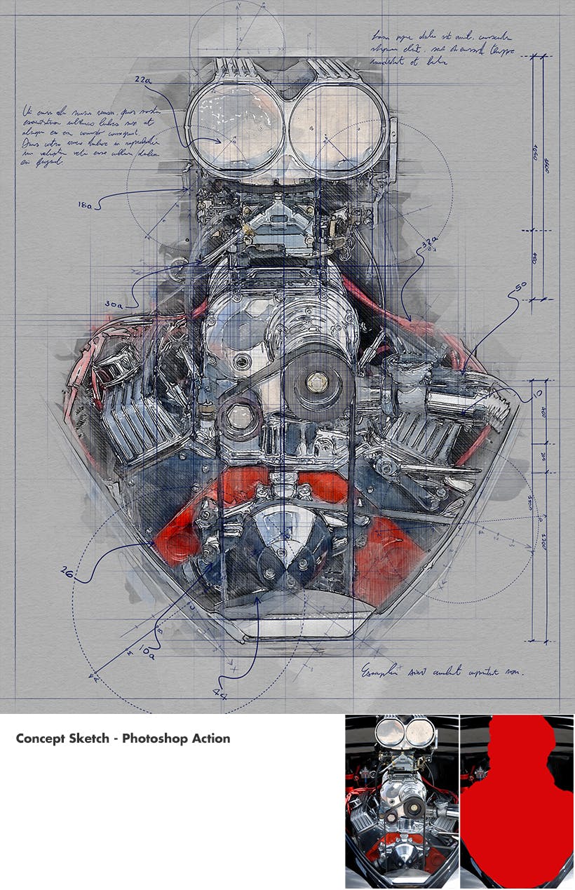 建筑工程设计素描效果图一键生成PS动作 Concept Sketch – Photoshop Action插图(10)