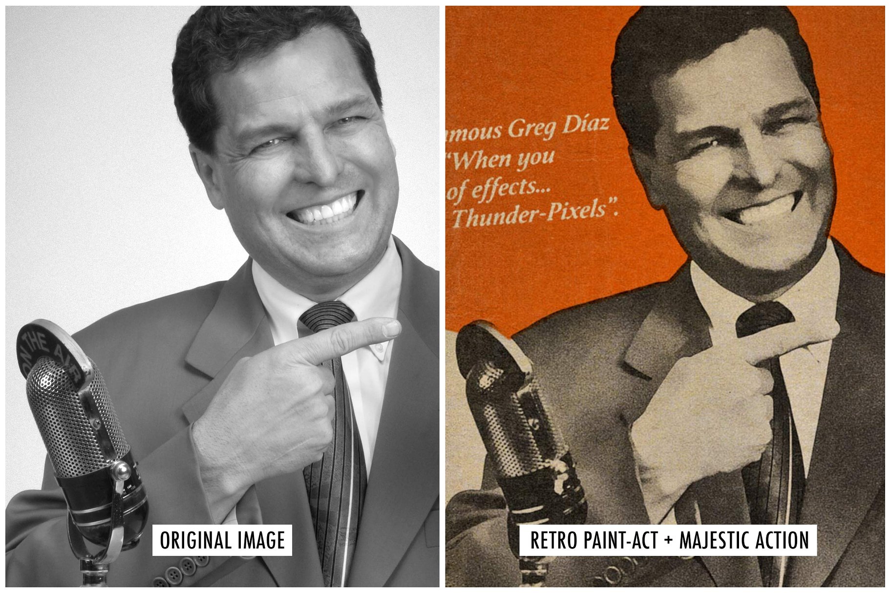 复刻旧时代杂志和电影海报印刷效果PS动作 Retro Paint-Act – PS Action + Kit插图(3)