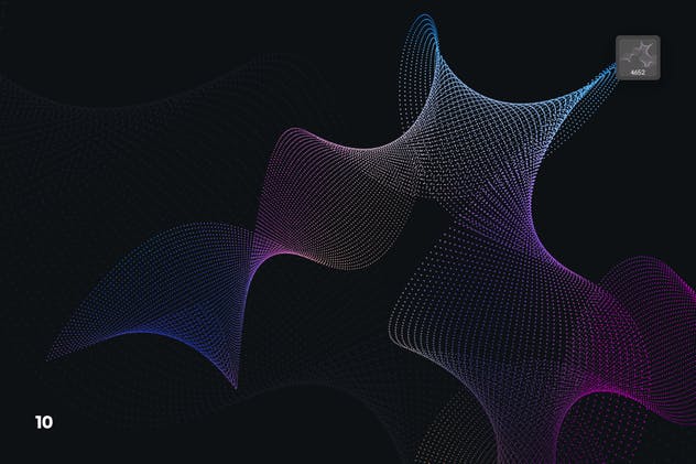 抽象虚线波浪漩涡图案Photoshop笔刷 Dotted Wavy Swirls Photoshop Brushes插图(10)