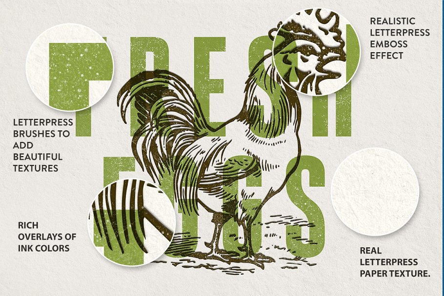 凸版印刷文本图层样式 RetroSupply LetterPress插图(2)