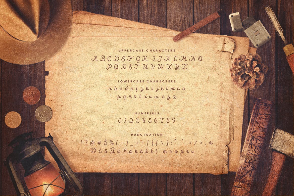 Monoline复古设计风格英文书法字体 The Wood – Vintage Monoline Script插图(1)