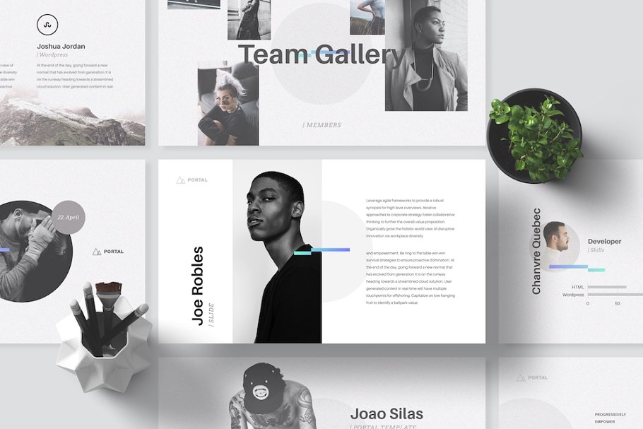 120+ 页时尚大方 Keynote 幻灯片模板 PORTAL Keynote Presentation Template插图(1)